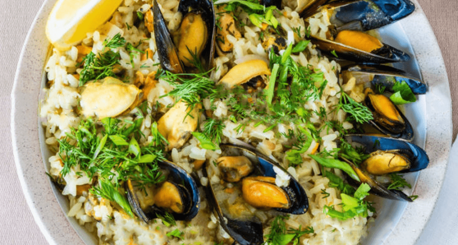 Lemon Rice with Mussels