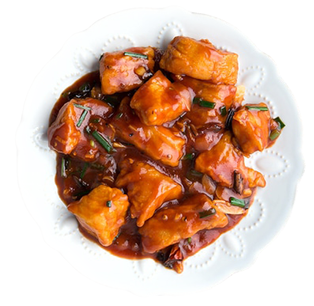 White fish fillet with sweet and sour